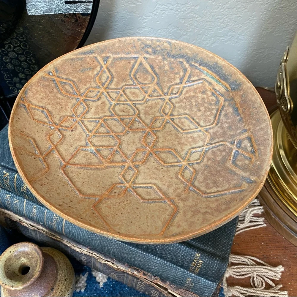Geometric Honeycomb Handcrafted Pottery Dish